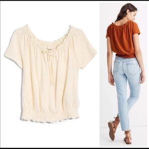 Madewell Texture & Thread Drawstring Blouse
